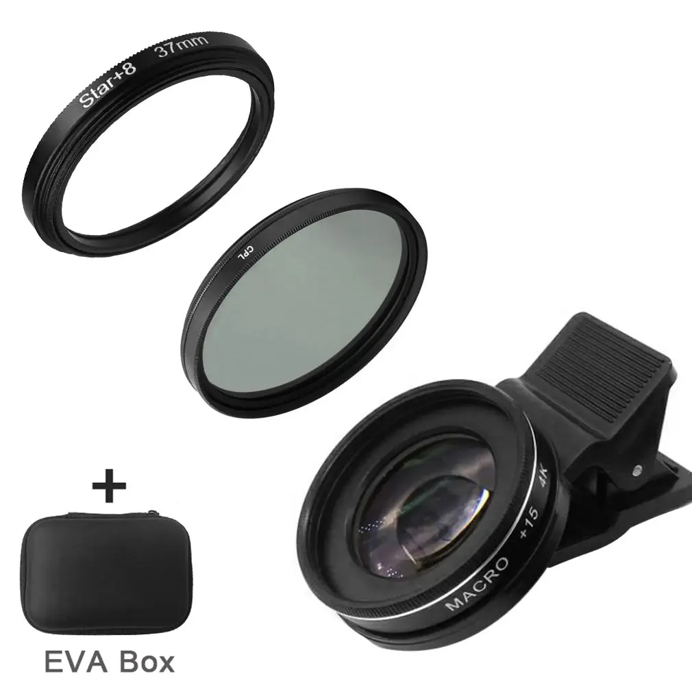 37MM 15X Macro Lens 4K HD Professional Photography Phone Camera Lens - 30X Macro Lens for Smartphone