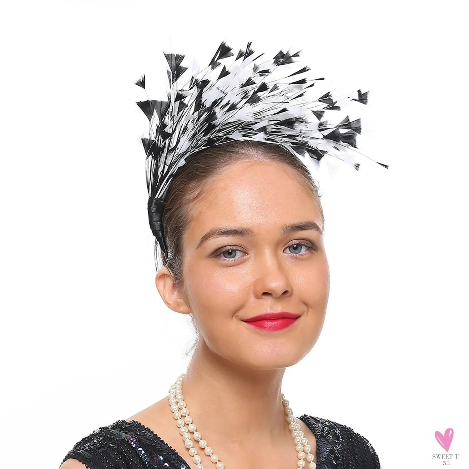 Colorful Feather Hair Hoop, Masquerade Vintage Headband, Party/Dancing/Photograph Hair Accessories