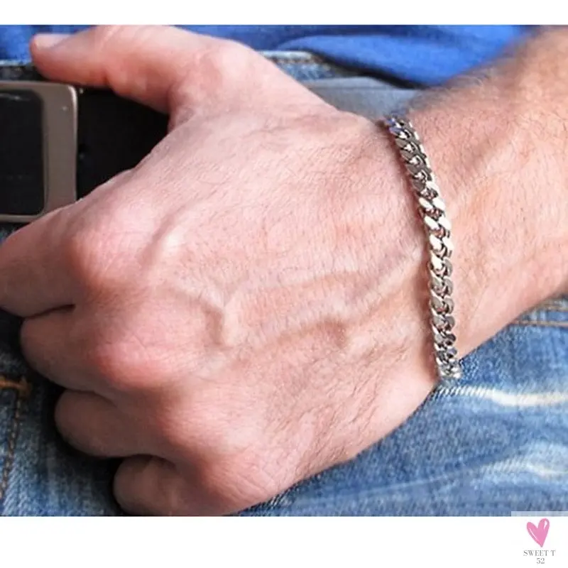 Wide Curb Cuban Basic 3/5/7/9/11mm Chain Link Bracelets for Men/Women -  Anti Allergy Stainless Steel Wrist Wear