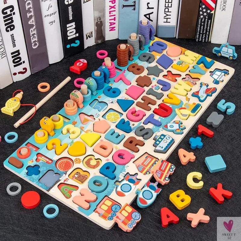 Wooden Montessori Toys - Kids Busy Board, Animal, Math, Fishing, Numbers Matching, Digital, Shapes - Educational Toys For Children