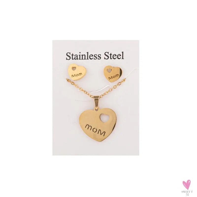 Gold Pendant Necklace and Earring Set for Women & Girls in Multiple Designs and Patterns