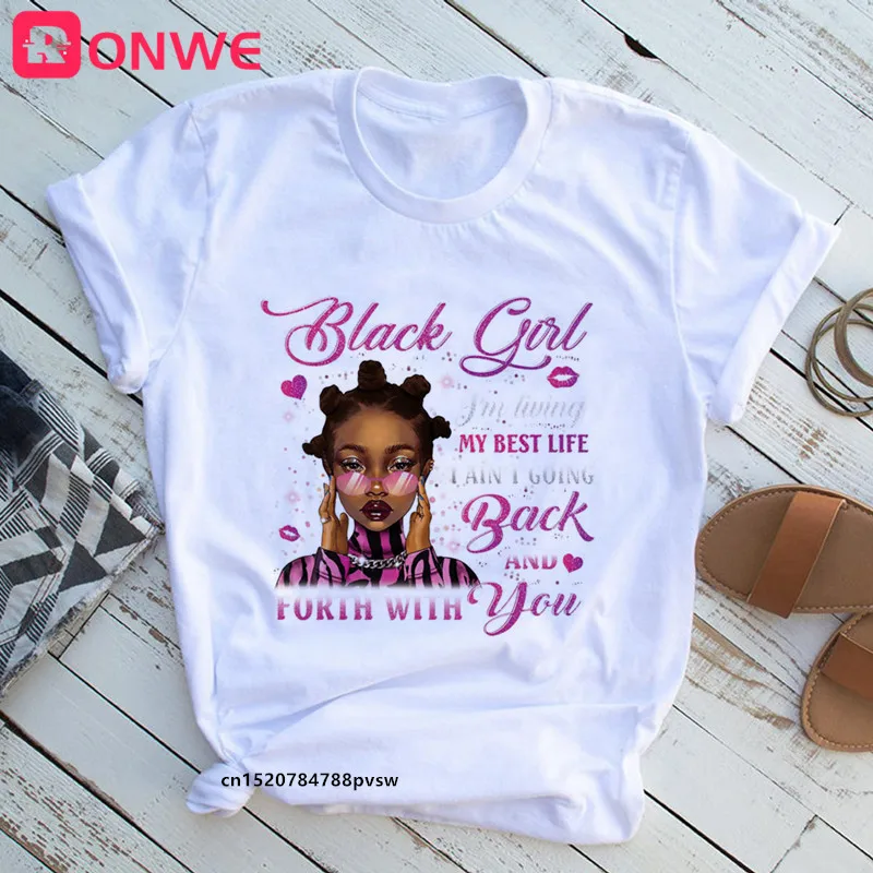 Beautiful African Lady Women T-shirt Girl Sisters Black Lives Matter Funny 90S Print Tops Tee,Drop Ship