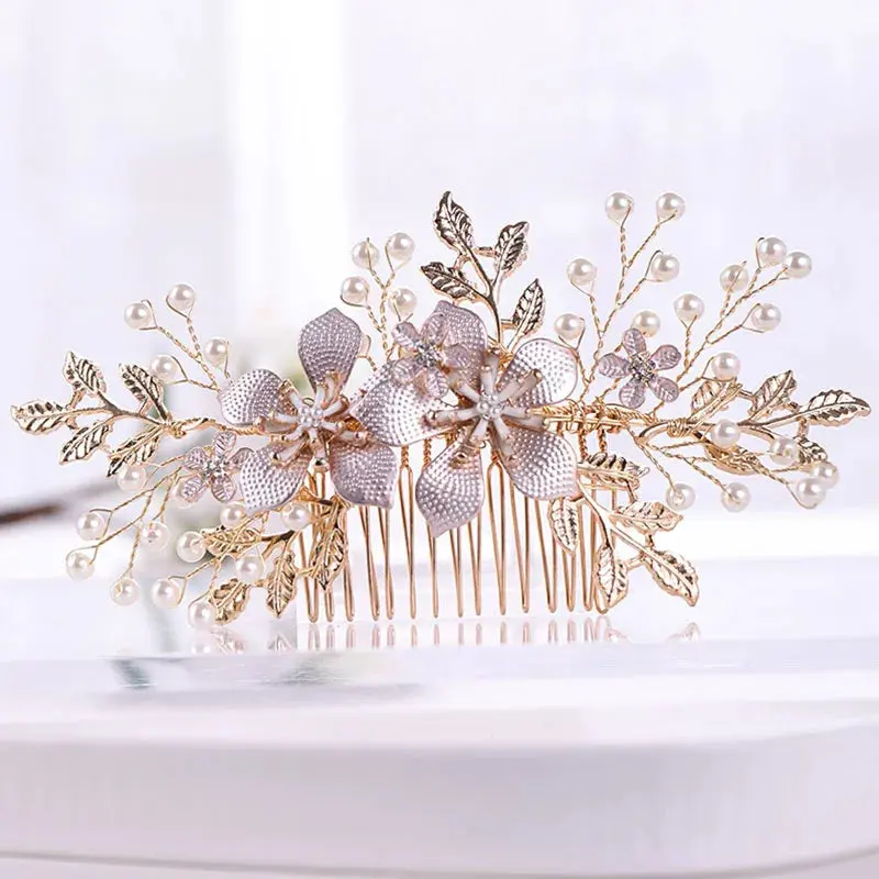 Silver/Gold/Pearl/Rhinestone Hair Accessories, Crystal Bridal Headdress/Hair Combs for Women & Girls