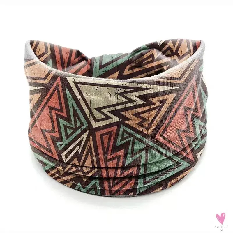 African and Bohemian Twisted Wide Cotton Stretch Headbands for Women & Girls - Headwrap/Turban Headwear, Bandana Headbands