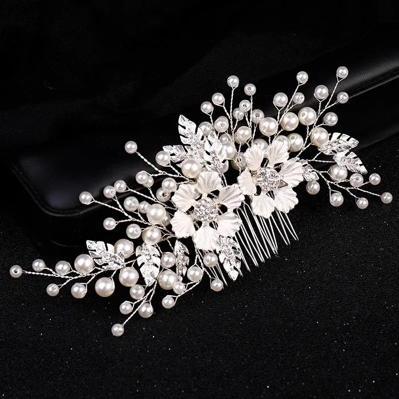 Luxury Crystal Pearl Flower Hair Comb/Headband/Tiara For Women & Girls - Bridal Wedding Hair Accessories/Hair Jewelry