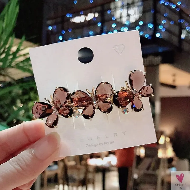 Crystal Butterfly/Flower Hair Clip, Large Duckbill Hair Clip for Women and Girls