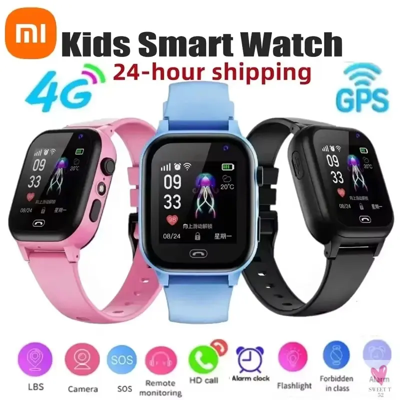 Kids 4G Smart Watch - SOS, GPS Location, Video Call, Sim Card. Child Smart Watch/Camera, Waterproof Watch For Boys Girls