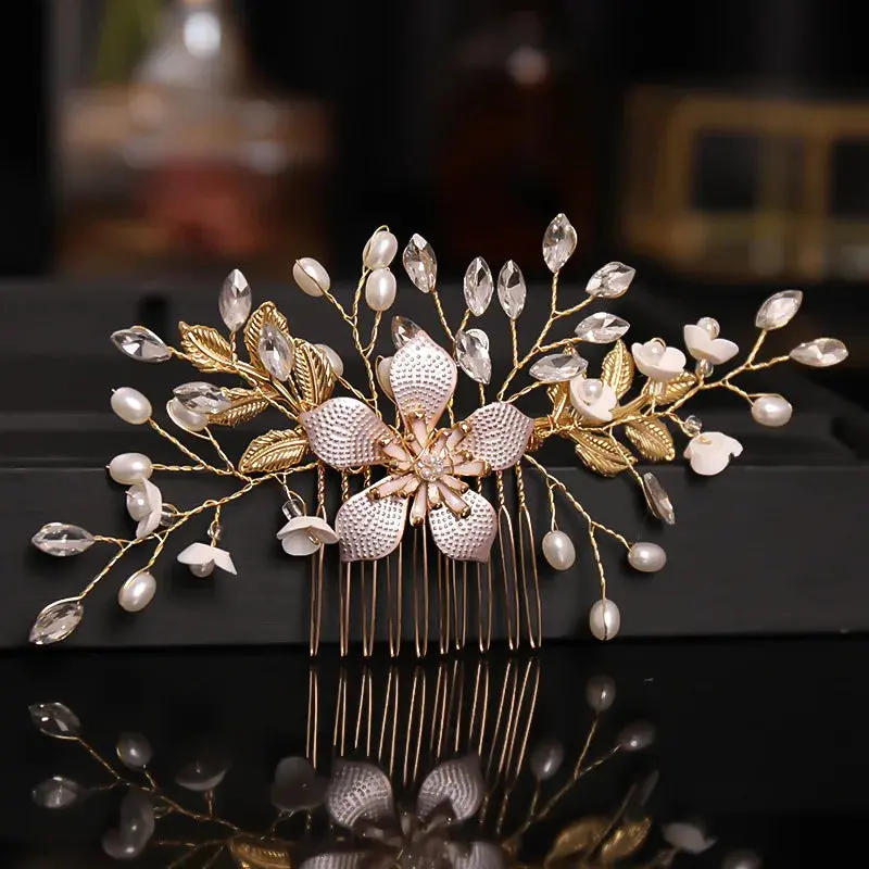 Silver/Gold/Pearl/Rhinestone Hair Accessories, Crystal Bridal Headdress/Hair Combs for Women & Girls