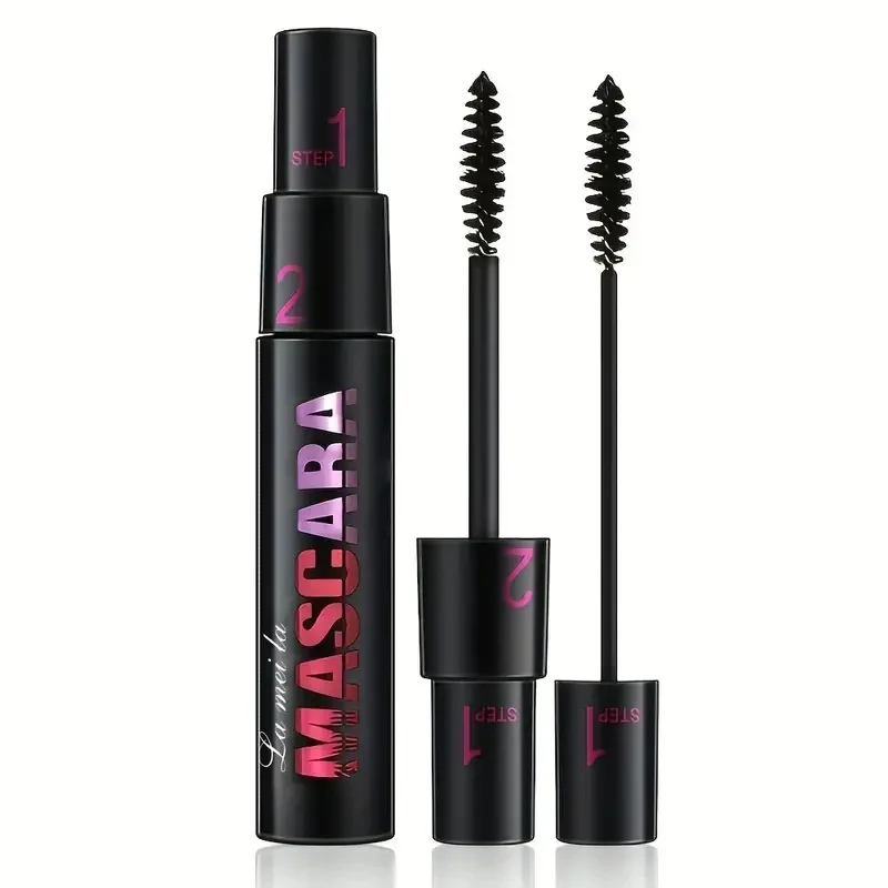 Black Curled Lashes Mascara - Lengthens Eyelashes, Extra Volume, Long Lasting Waterproof Natural, Quick Drying Female Makeup