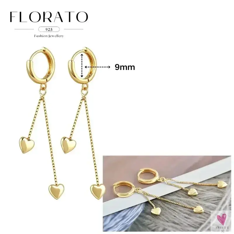 925 Sterling Silver Long Chain Tassel Drop Earrings for Women - Crystal Zircon Star Perforation Earrings, Fine Jewelry