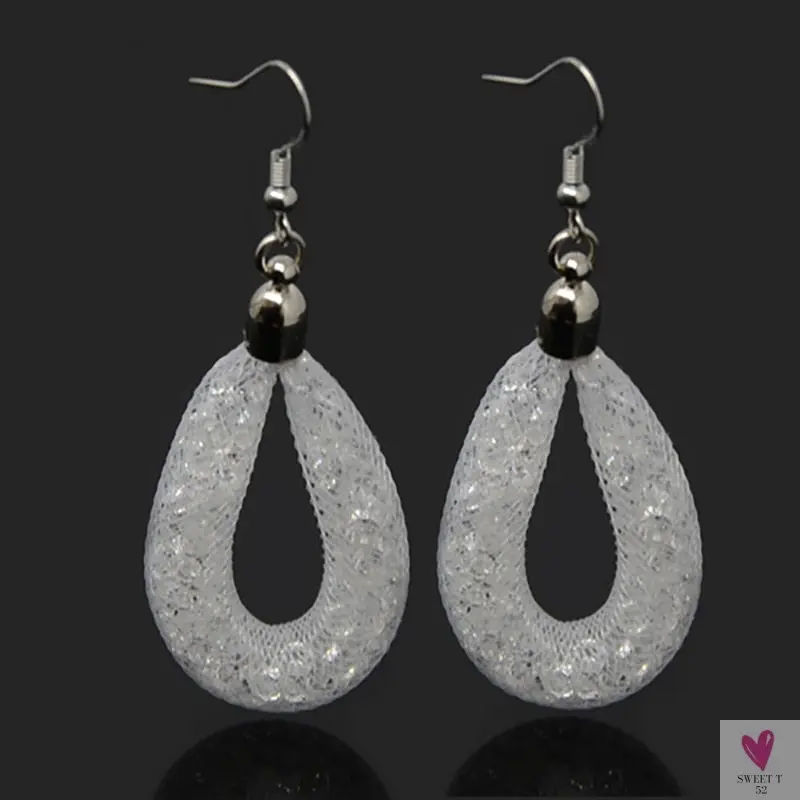 Handmade Shiny Crystal Dangle/Drop Earrings for Women and Girls in Montana, Light Purple, Fuchsia, White,  etc.