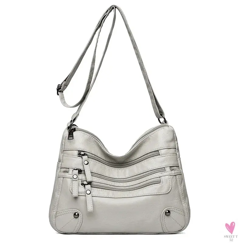 Multi-Layer Luxury PU Leather Casual Cross Body Shoulder Bags for Women & Girls - High Quality Soft PU Leather Crossbody Messenger Bags