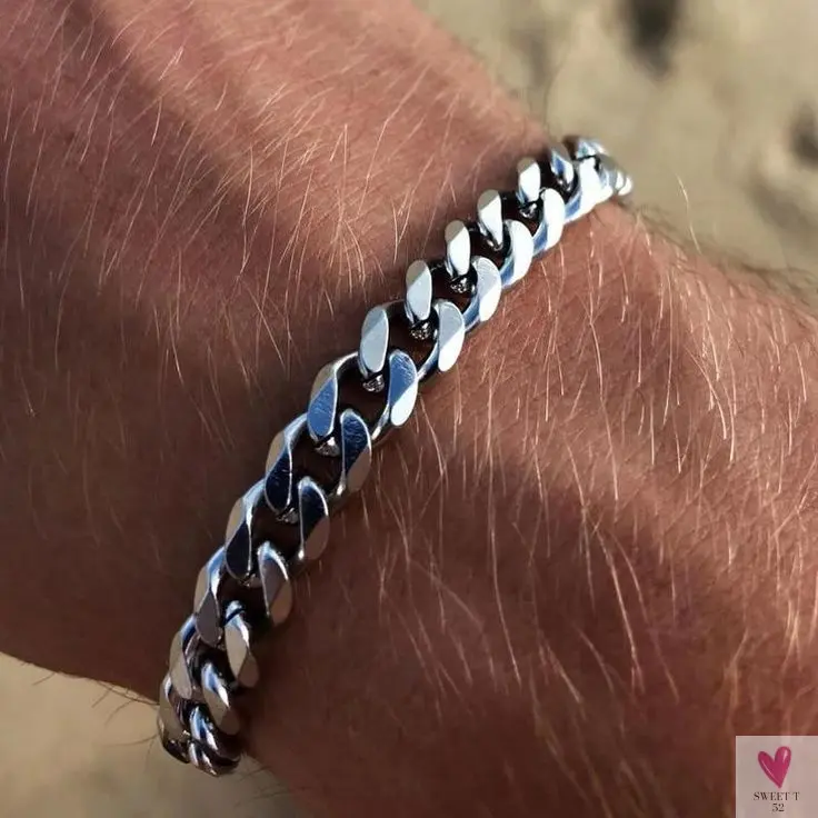 3 - 11 mm Chunky Miami Club Chain Bracelet for Men, Stainless Steel Cuban Link Chain Wristband, Classic Punk Heavy Metal Jewelry