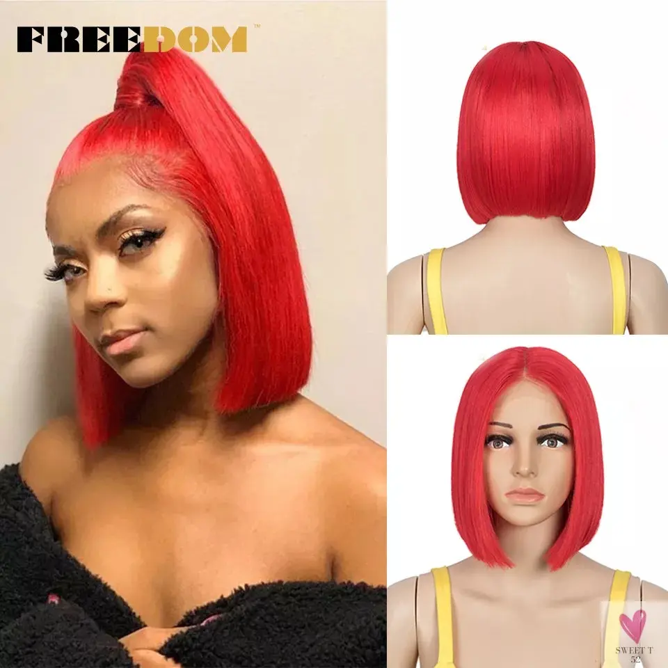 Short Straight Synthetic Bob, Lace Front, Synthetic Wigs for Women and Girls in 9 Colors.