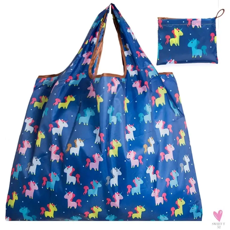 Big Size Thick Nylon Large Tote, ECO Reusable Polyester Portable Women's Folding Shoulder Shopping Pouch