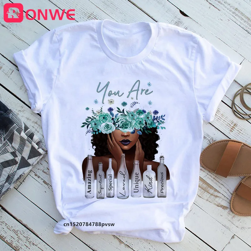 Beautiful African Lady Women T-shirt Girl Sisters Black Lives Matter Funny 90S Print Tops Tee,Drop Ship