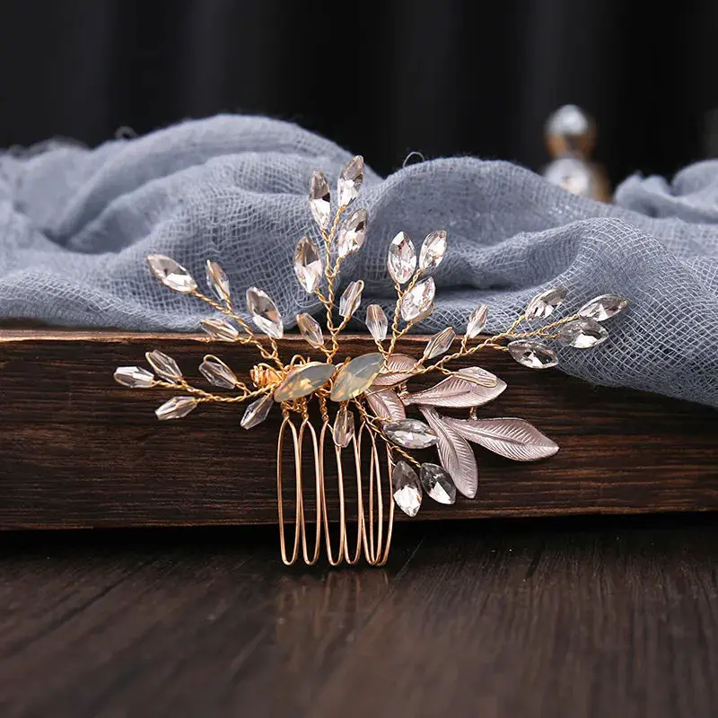 Silver/Gold/Pearl/Rhinestone Hair Accessories, Crystal Bridal Headdress/Hair Combs for Women & Girls