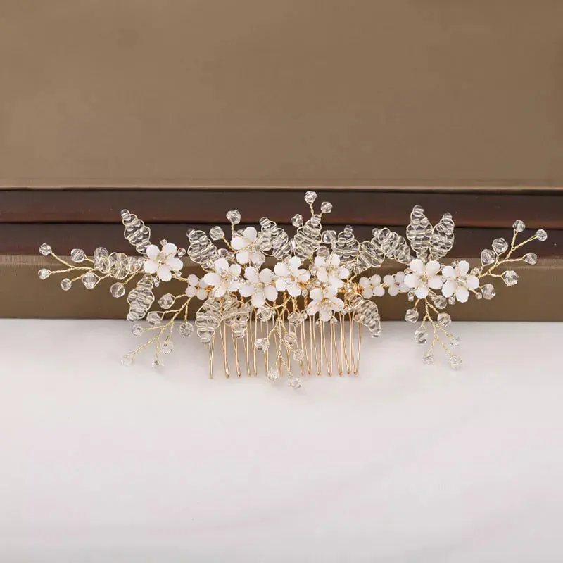 Silver/Gold/Pearl/Rhinestone Hair Accessories, Crystal Bridal Headdress/Hair Combs for Women & Girls