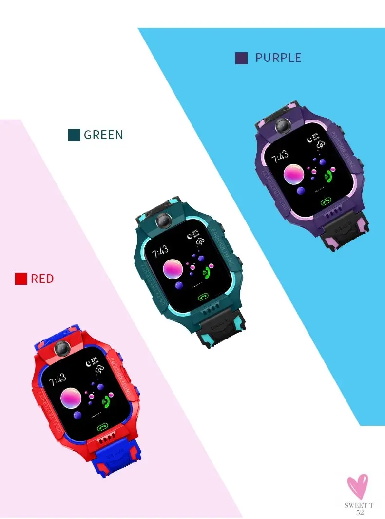 Children's Smart Watch - LBS location tracking, camera, phone, chat, games, SOS