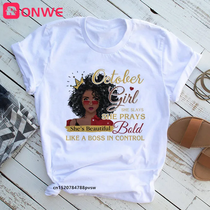 Beautiful African Lady Women T-shirt Girl Sisters Black Lives Matter Funny 90S Print Tops Tee,Drop Ship