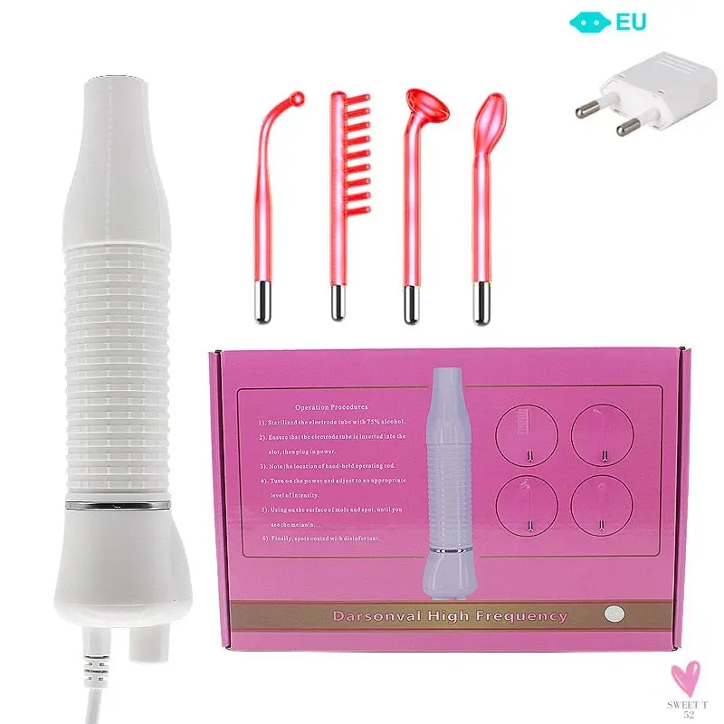 High Frequency Facial Machine, Remove Wrinkles, Acne Tool, Skin Beauty Spa, Electrotherapy Wand Glass  for Women