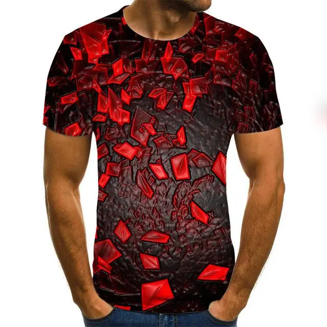 Three-Dimensional Intricate Vortex Tees for Men and Boys, O-Neck and Long Sleeves