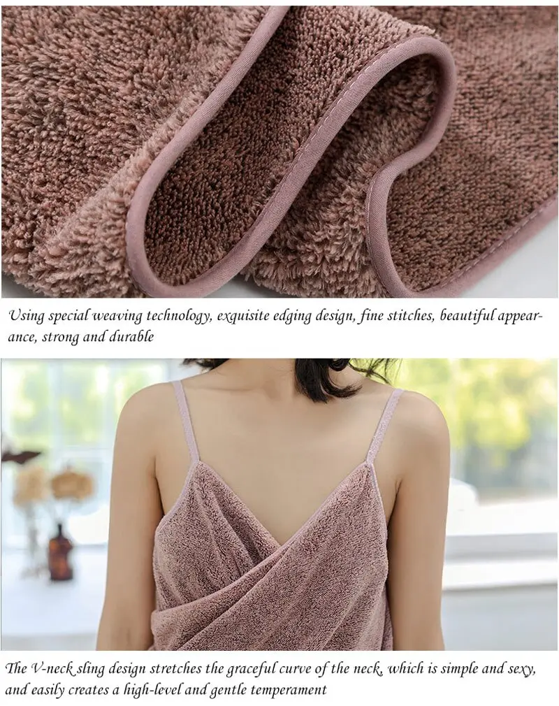Bath Towel Robe for Women & Girls - Soft and Wearable, Fast Drying in Solid Colors
