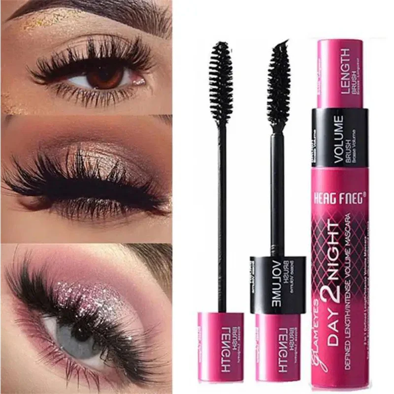 Black Curled Lashes Mascara - Lengthens Eyelashes, Extra Volume, Long Lasting Waterproof Natural, Quick Drying Female Makeup