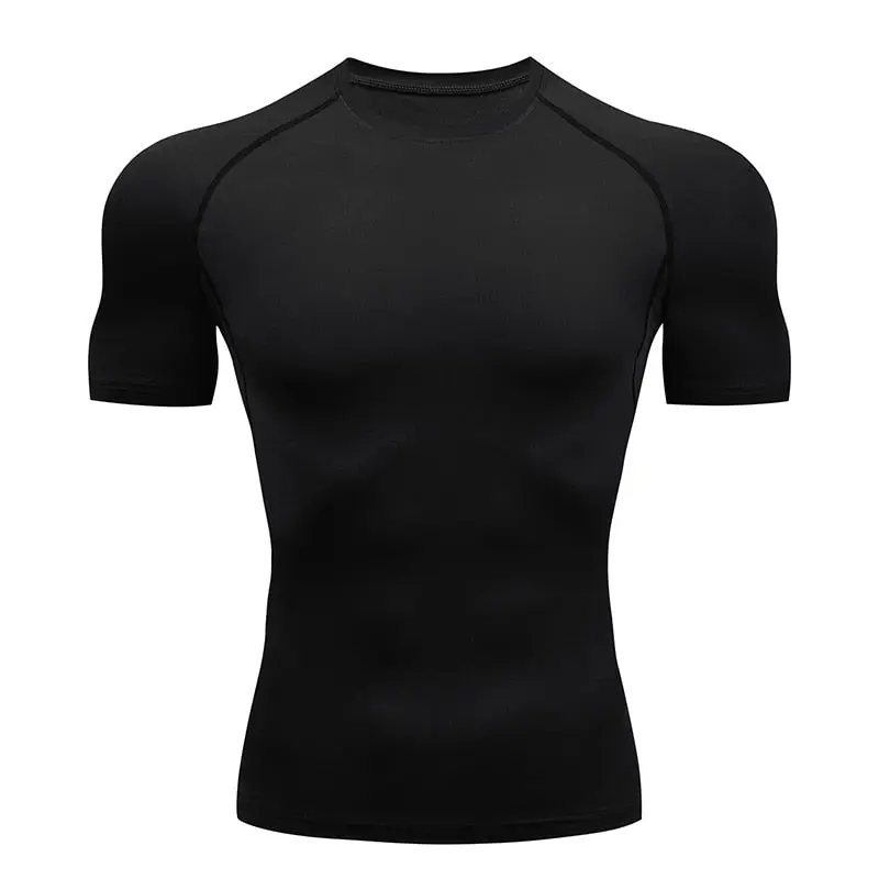Quick Drying Elastic T-Shirt for Men & Boys, Anti-Wrinkle in 8 Solid Colors for Gym or Sports