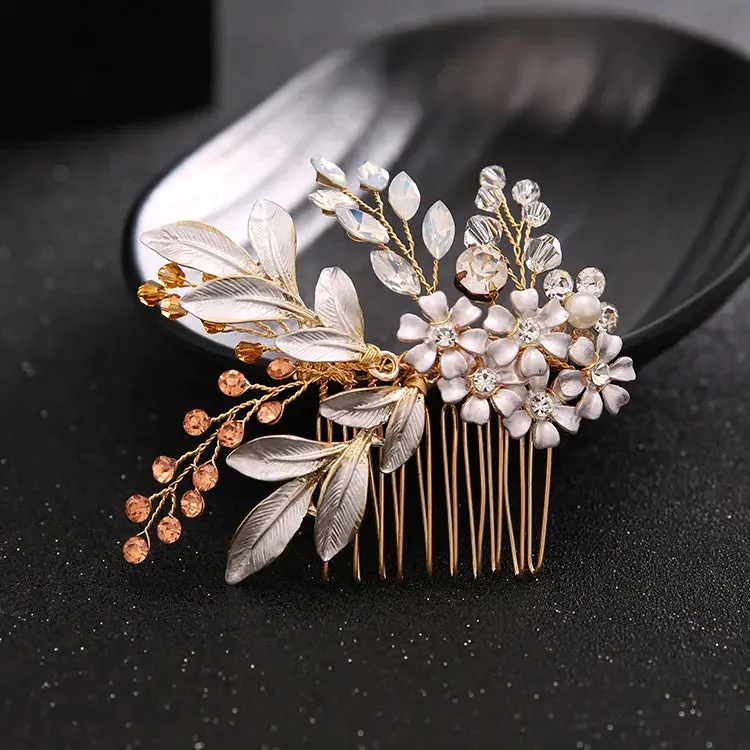 Silver/Gold/Pearl/Rhinestone Hair Accessories, Crystal Bridal Headdress/Hair Combs for Women & Girls