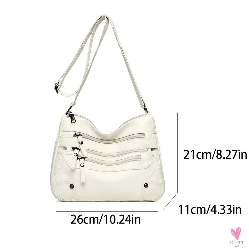 Multi-Layer Luxury PU Leather Casual Cross Body Shoulder Bags for Women & Girls - High Quality Soft PU Leather Crossbody Messenger Bags