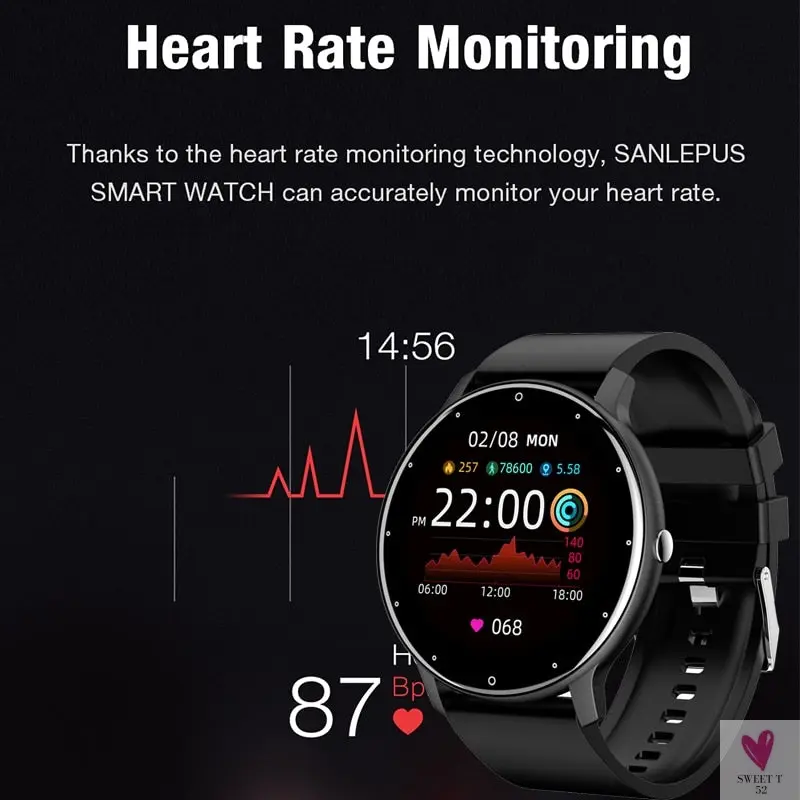Sports Smart Watch for Men/Women, Fitness Tracker, Sleep Tracker, Heart Rate, Blood Pressure, Alarm & More