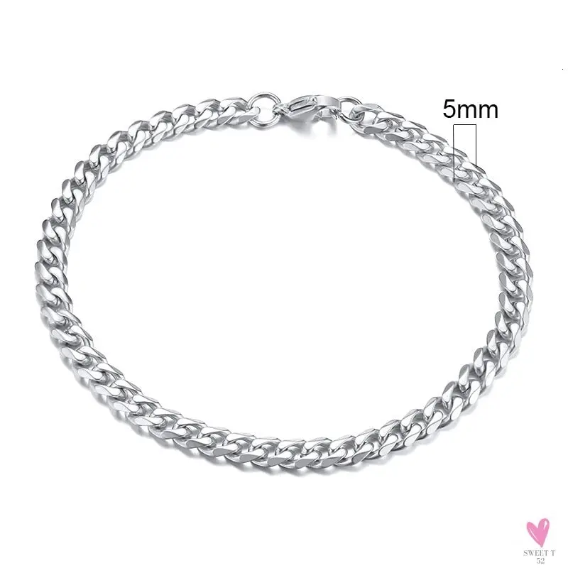 3 - 11 mm Chunky Miami Club Chain Bracelet for Men, Stainless Steel Cuban Link Chain Wristband, Classic Punk Heavy Metal Jewelry