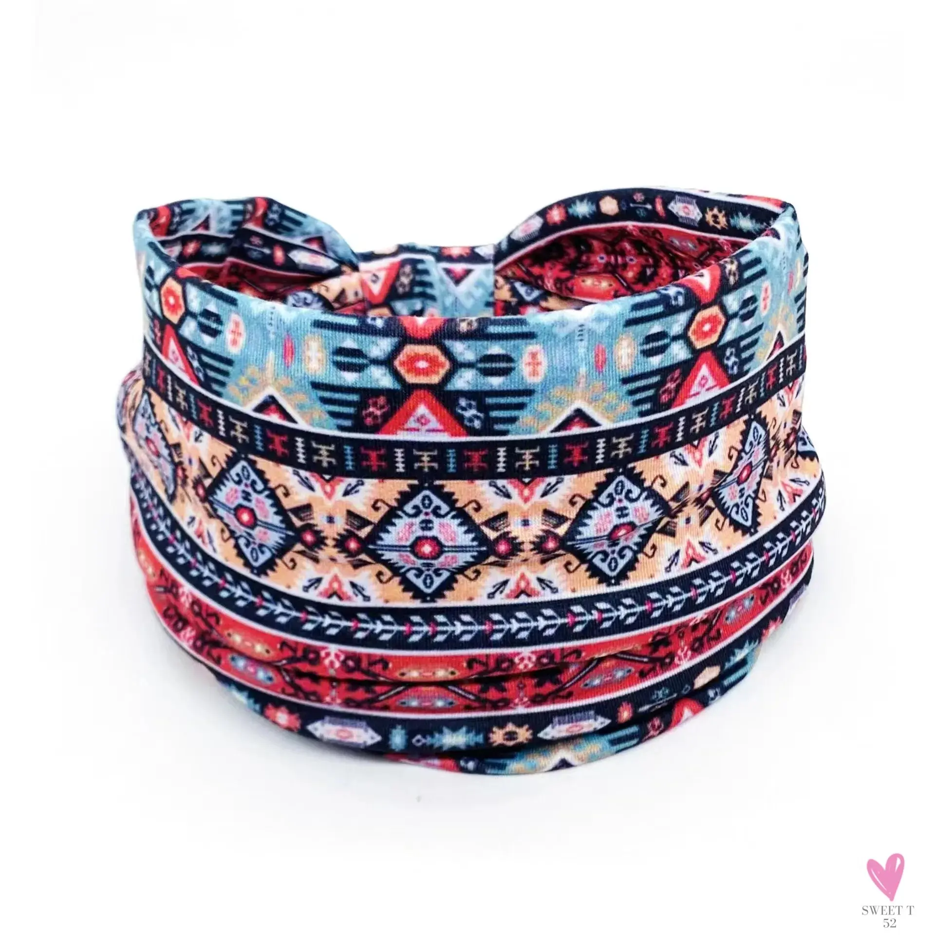 African and Bohemian Twisted Wide Cotton Stretch Headbands for Women & Girls - Headwrap/Turban Headwear, Bandana Headbands