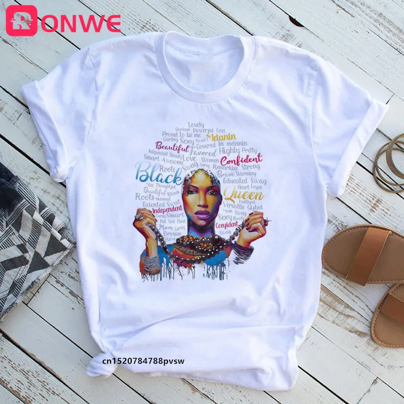 Beautiful African Lady Women T-shirt Girl Sisters Black Lives Matter Funny 90S Print Tops Tee,Drop Ship