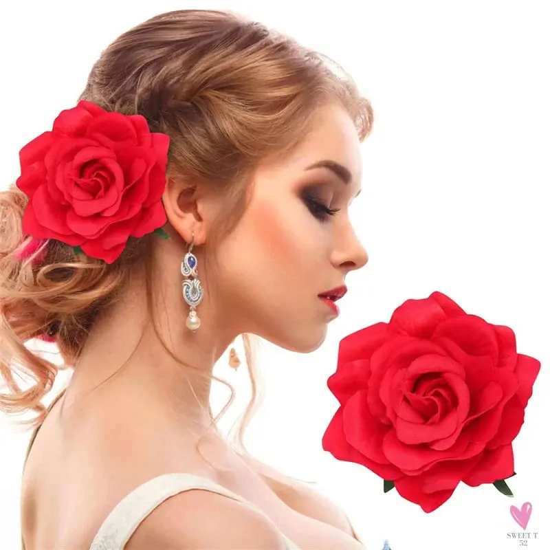 Artificial Flower Hair Pin/Clip - DIY Headdress for Bridal Hair Accessories - Rose Flower Hairpin/Clip