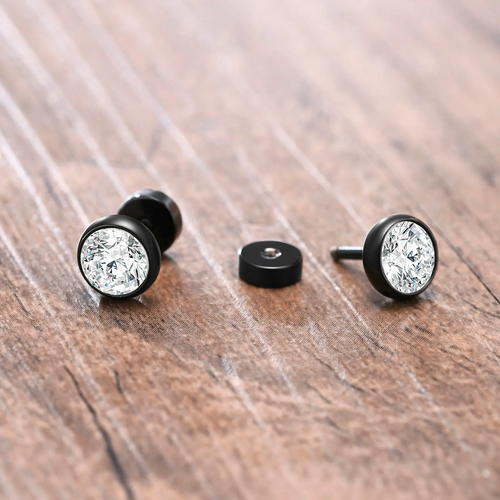Stud Earrings in Stainless Steel for Men and Women - Hip Hop Earrings