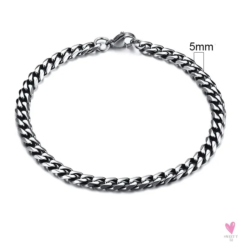 3 - 11 mm Chunky Miami Club Chain Bracelet for Men, Stainless Steel Cuban Link Chain Wristband, Classic Punk Heavy Metal Jewelry