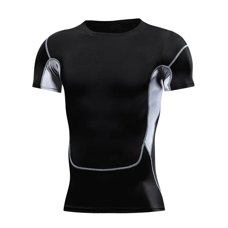 Quick Drying Elastic T-Shirt for Men & Boys, Anti-Wrinkle in 8 Solid Colors for Gym or Sports