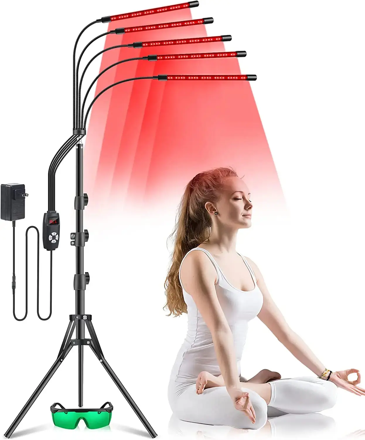 4/5 Head Red Light Therapy with Stand to Promote Metabolism, Weight Loss, Wrinkles, Anti-Aging
