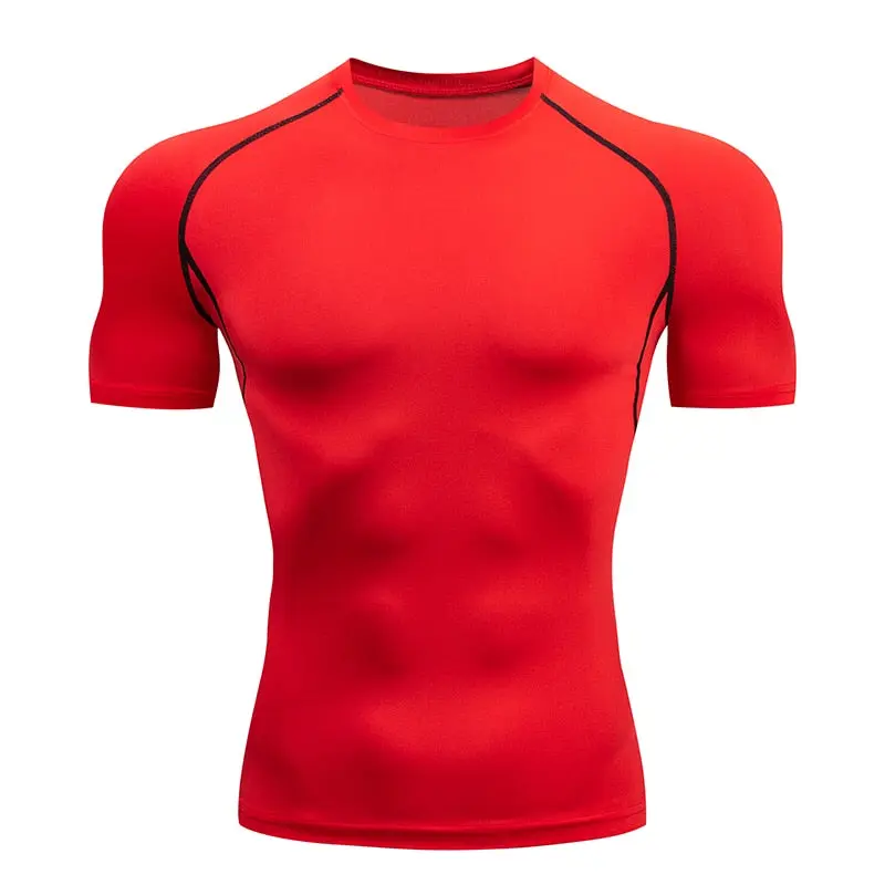 Quick Drying Elastic T-Shirt for Men & Boys, Anti-Wrinkle in 8 Solid Colors for Gym or Sports