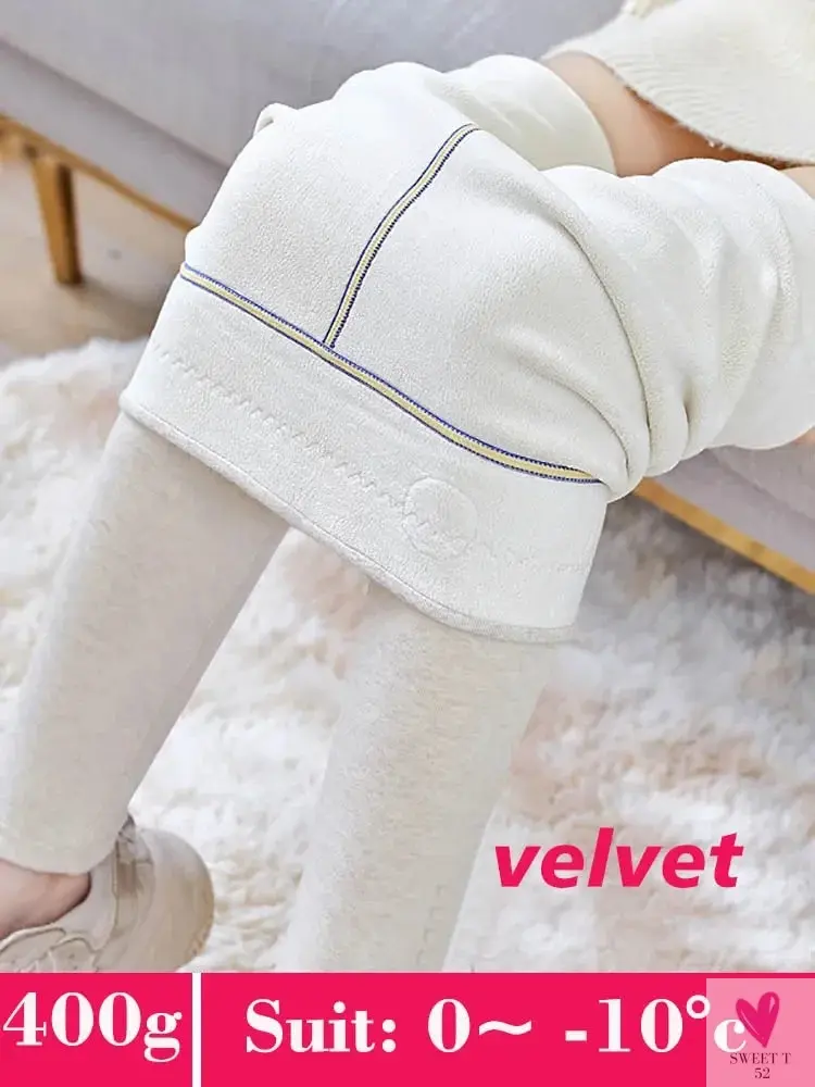 Women's Leggings with Fleece Thick Warm Velvet Cotton Tights - Female Legging Pants, Skinny Grey Thermal Leggings for Women