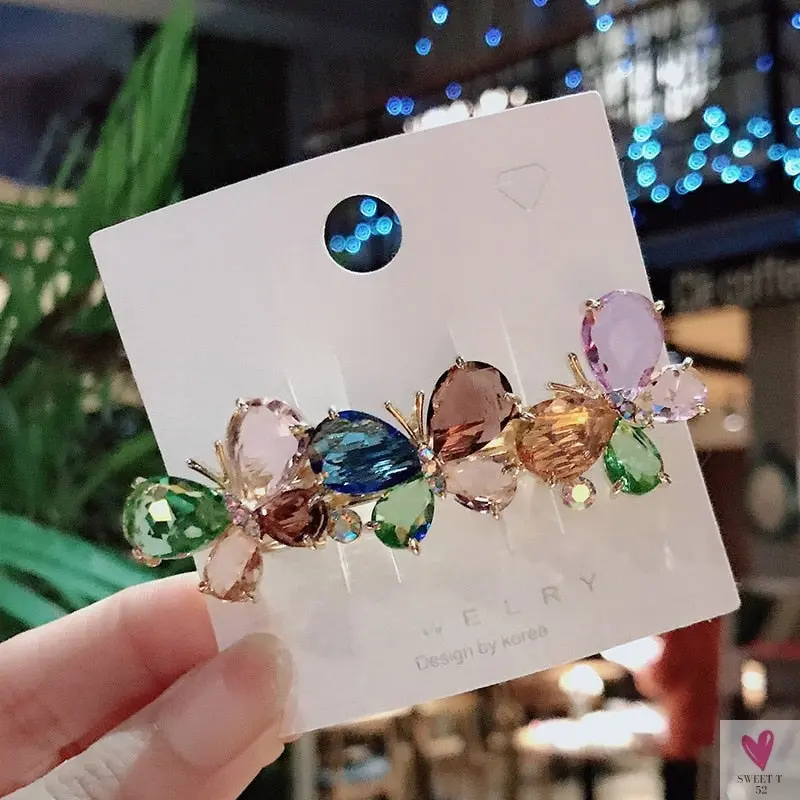 Crystal Butterfly/Flower Hair Clip, Large Duckbill Hair Clip for Women and Girls