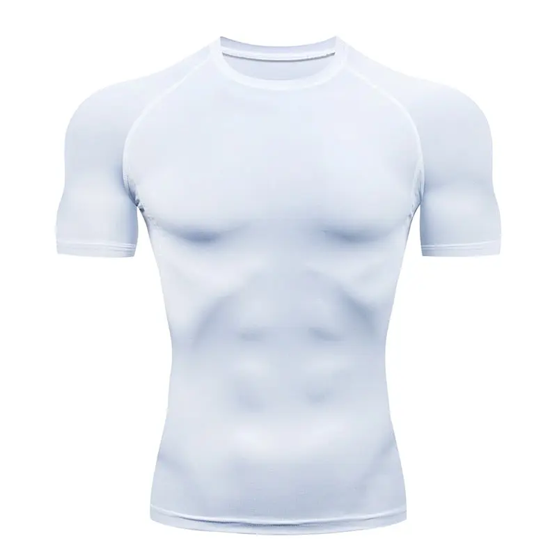 Quick Drying Elastic T-Shirt for Men & Boys, Anti-Wrinkle in 8 Solid Colors for Gym or Sports