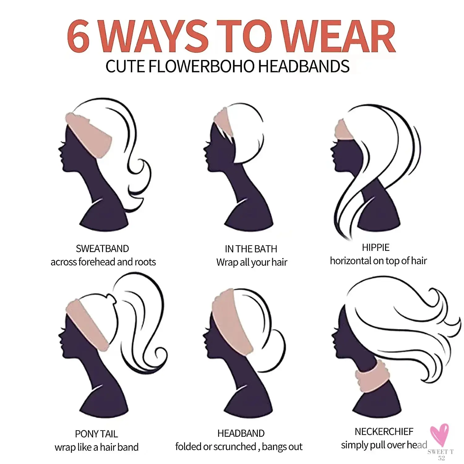 African and Bohemian Twisted Wide Cotton Stretch Headbands for Women & Girls - Headwrap/Turban Headwear, Bandana Headbands