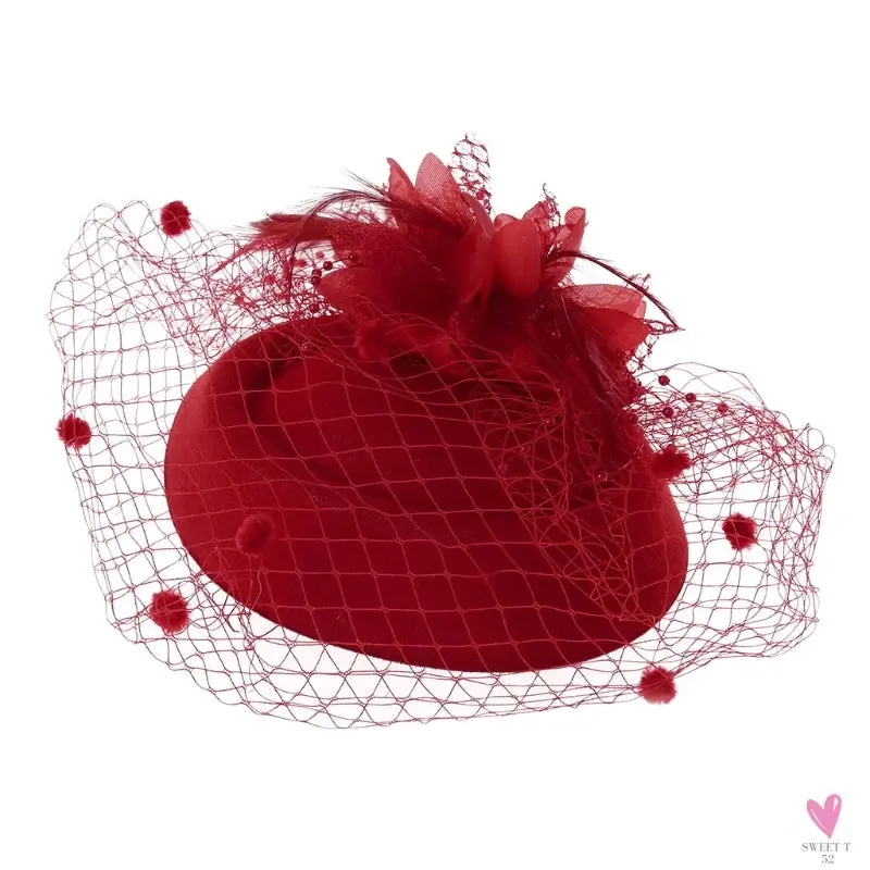 Fascinator Hats for Women & Girls.  Feather/Flower Bridal Hair Accessories, Wedding Party, Special Occasions