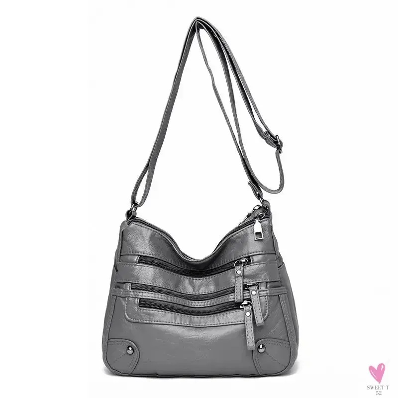 Multi-Layer Luxury PU Leather Casual Cross Body Shoulder Bags for Women & Girls - High Quality Soft PU Leather Crossbody Messenger Bags