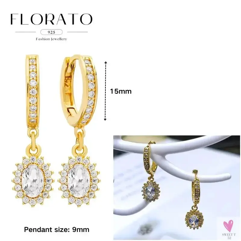 925 Sterling Silver Long Chain Tassel Drop Earrings for Women - Crystal Zircon Star Perforation Earrings, Fine Jewelry