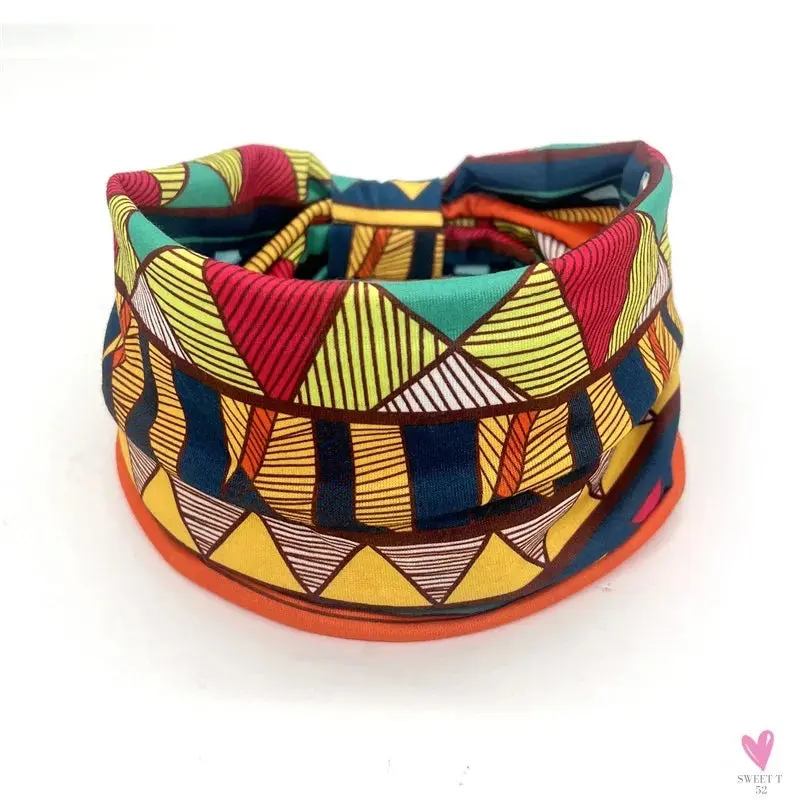 African and Bohemian Twisted Wide Cotton Stretch Headbands for Women & Girls - Headwrap/Turban Headwear, Bandana Headbands