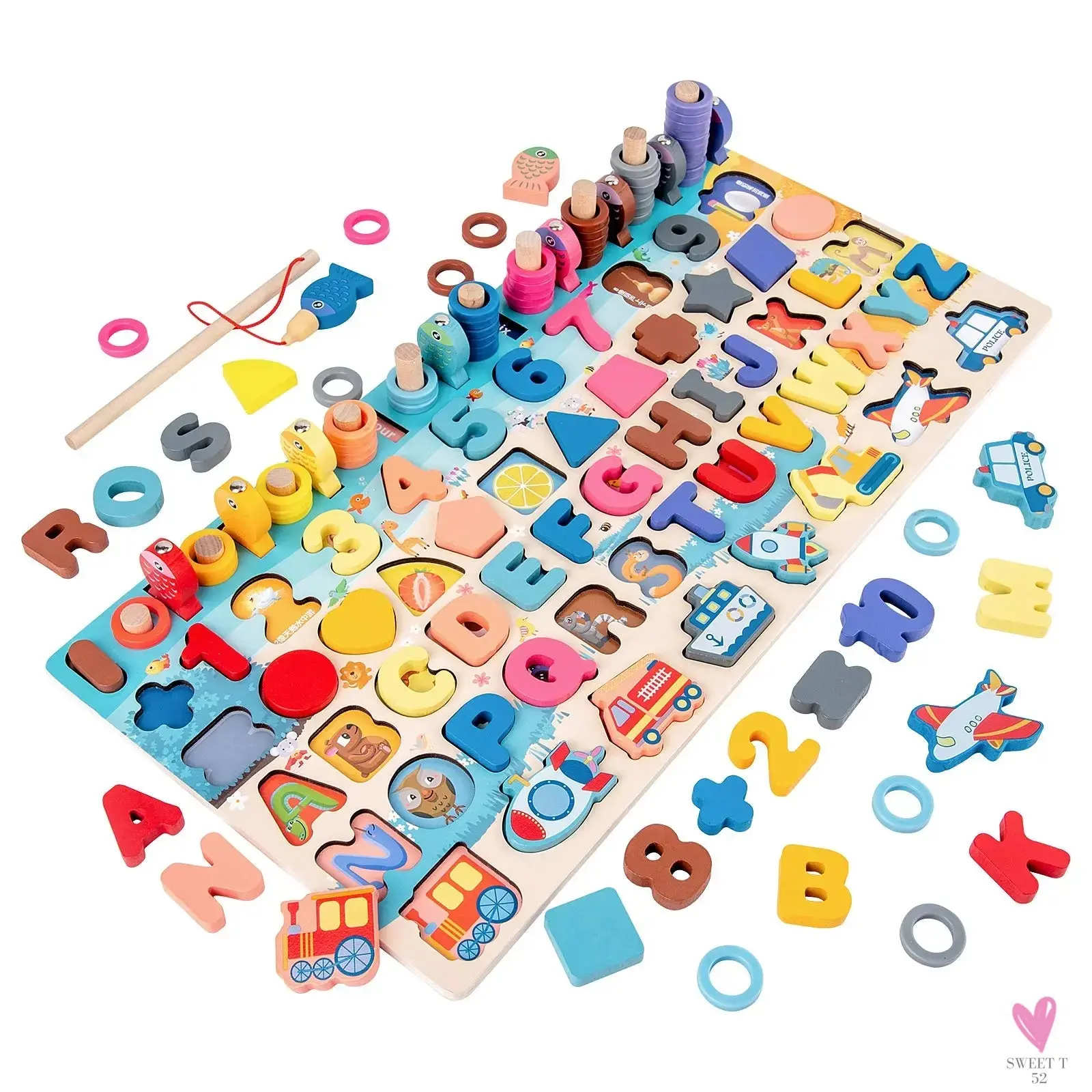 Wooden Montessori Toys - Kids Busy Board, Animal, Math, Fishing, Numbers Matching, Digital, Shapes - Educational Toys For Children